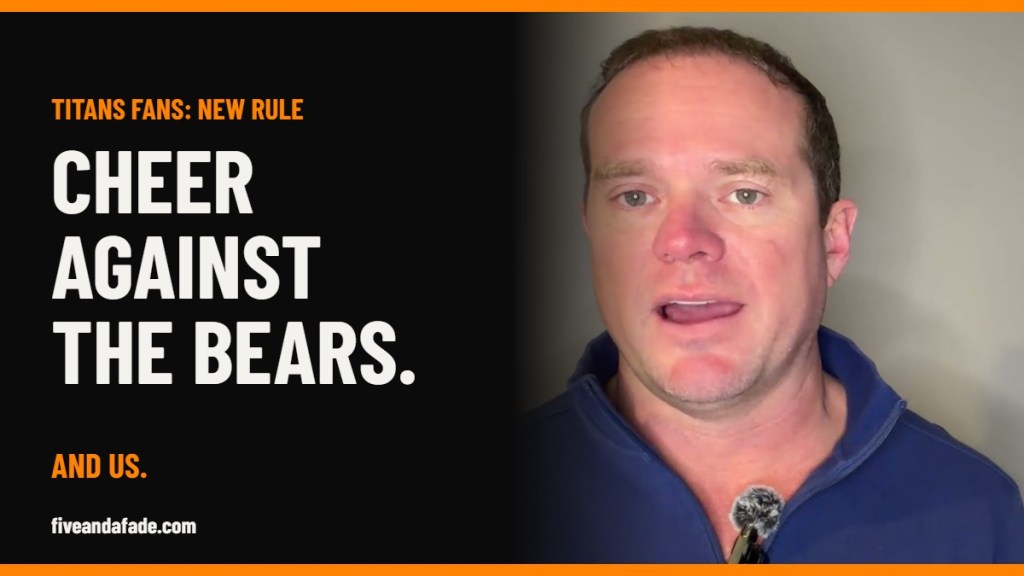 Jeremy Durham on a Five and a Fade card: Titans fans, cheer against the Bears
