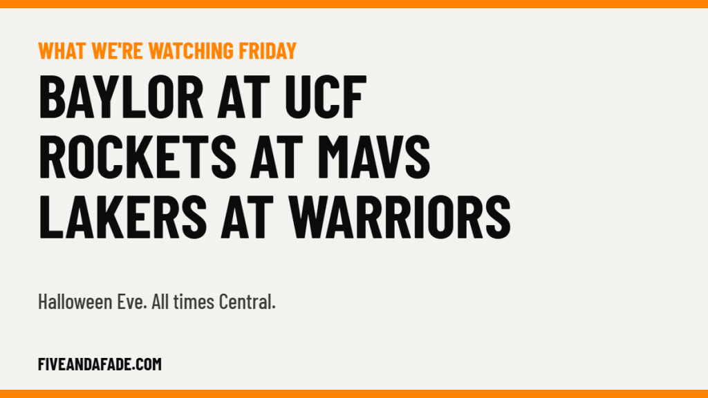 What we're watching Friday: Baylor at UCF, Rockets at Mavericks, Lakers at Warriors