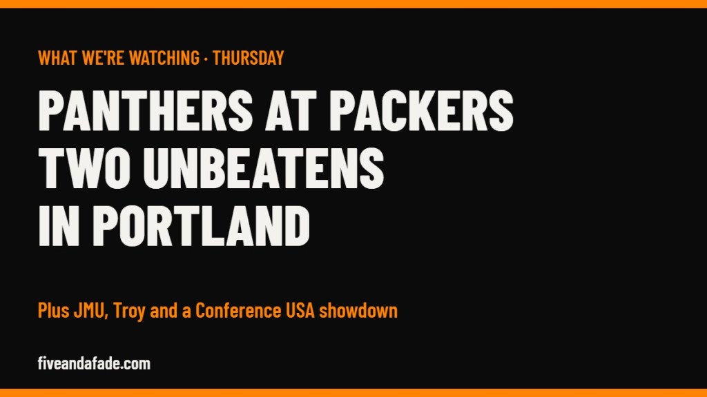 What we are watching Thursday: Panthers at Packers on Thursday Night Football and the unbeaten Grizzlies at the unbeaten Trail Blazers